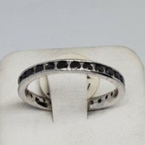 Real .925 Sterling Silver Black CZ Ring